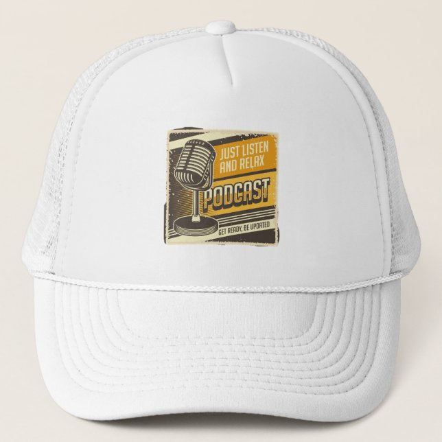 Vintager Podcast Truckerkappe (Vorderseite)