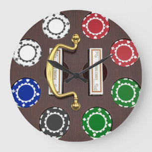 Vintager Poker Chip Carousel Große Wanduhr