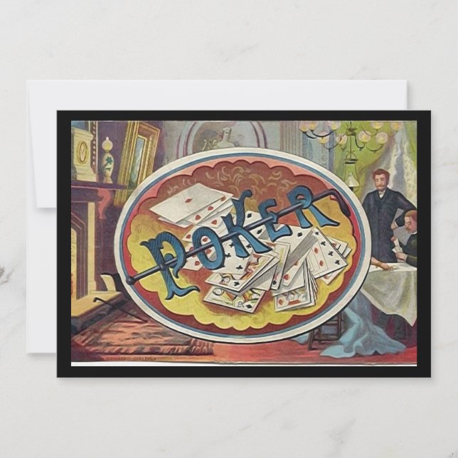 Vintager Poker Mens Rauchen Spielzimmer Einladung (Vorderseite)