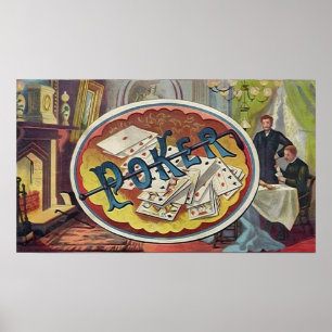 Vintager Poker Mens Raucherzimmer Poster