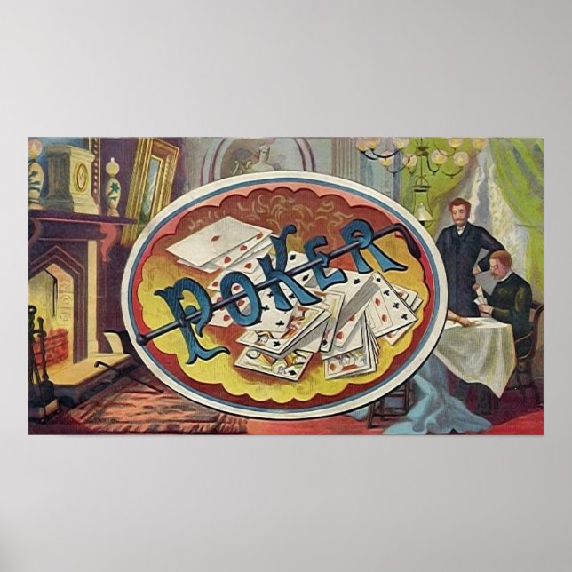 Vintager Poker Mens Raucherzimmer Poster (Vorne)