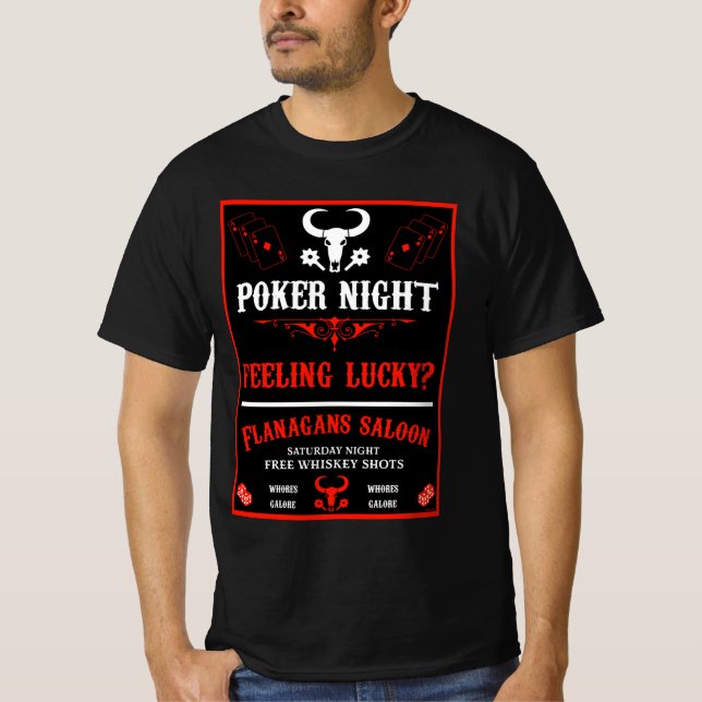 Vintager Poker Night Poster T-Shirt (Vorderseite)