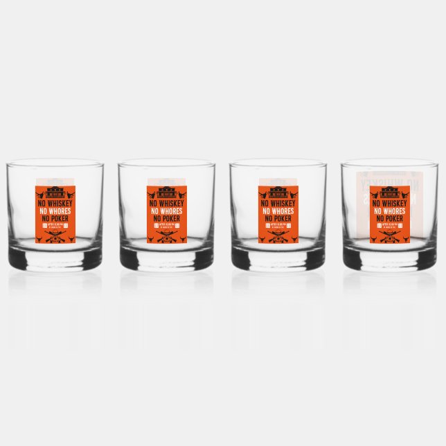 Vintager Poker Whiskyglas (Vorderseite)