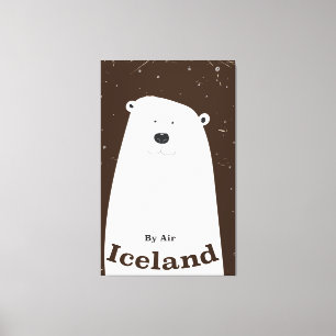 Vintager Polar Bär Island Reiseplakat Leinwanddruck