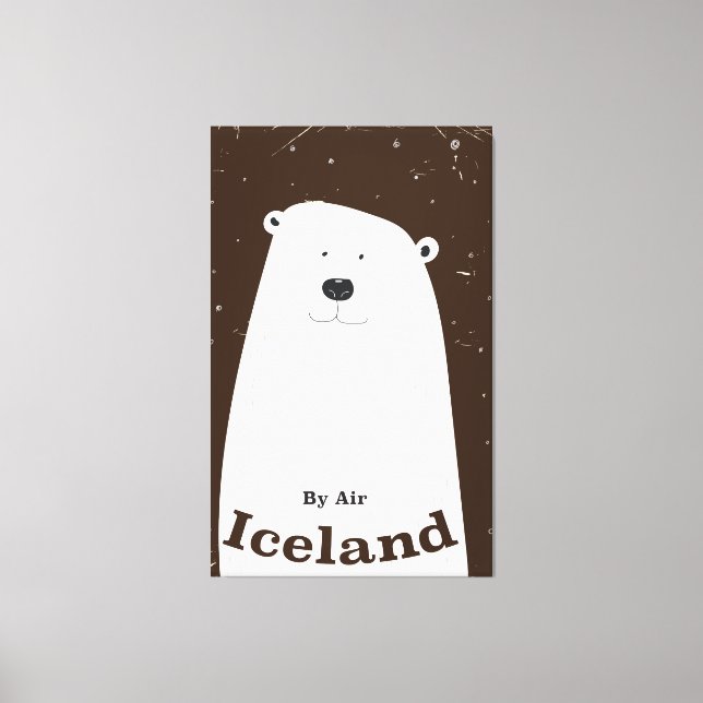 Vintager Polar Bär Island Reiseplakat Leinwanddruck (Vorderseite)