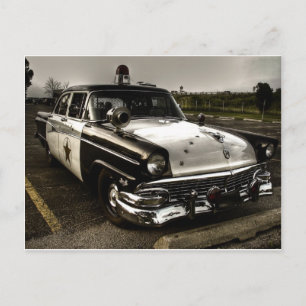 Vintager Polizeiwagen Postkarte