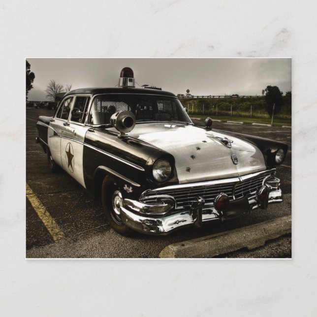 Vintager Polizeiwagen Postkarte (Vorderseite)