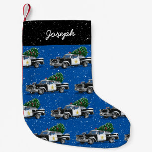 Vintager Polizeiwagen Weihnachtsbaum Individuelle Kleiner Weihnachtsstrumpf