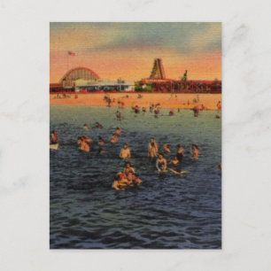 Vintager Pontchartrain Beach Arte Postkarte
