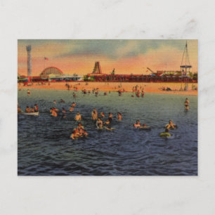 Vintager Pontchartrain Beach Arte Postkarte