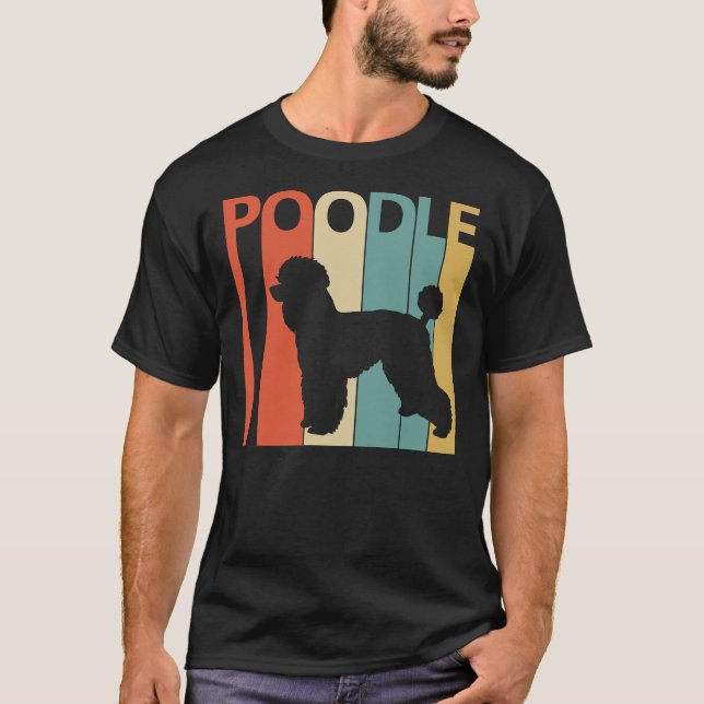 Vintager Poodle Hund T-Shirt (Vorderseite)