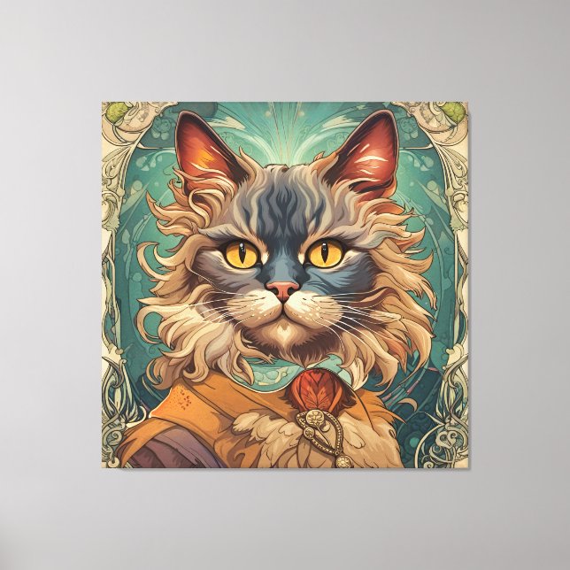 Vintager Pop Art Louis Wain Retro Style Leinwanddruck (Vorderseite)