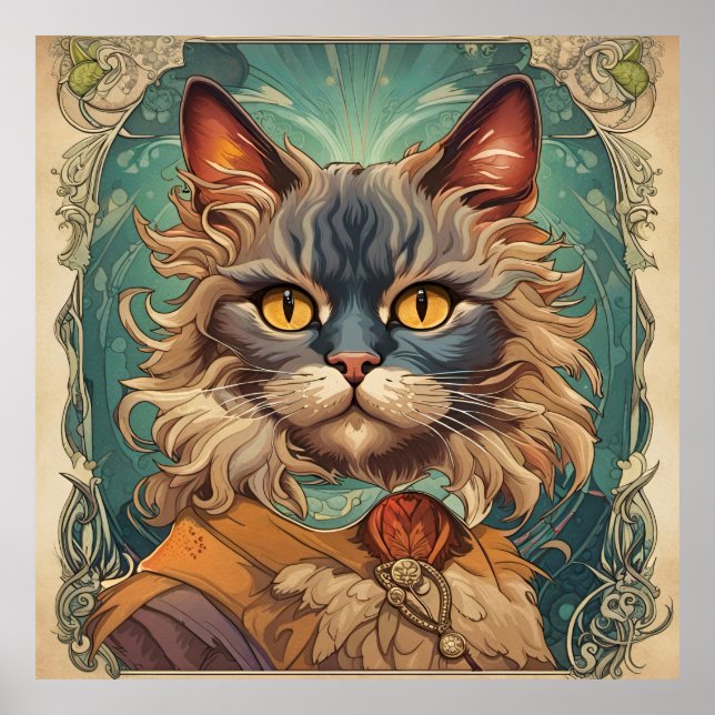 Vintager Pop Art Louis Wain Retro Style Poster (Vorne)