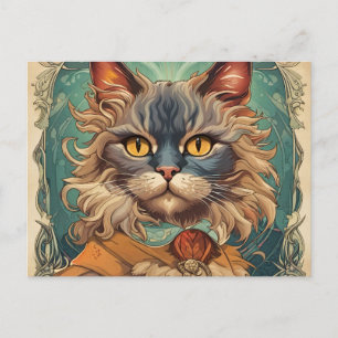 Vintager Pop Art Louis Wain Retro Style Postkarte