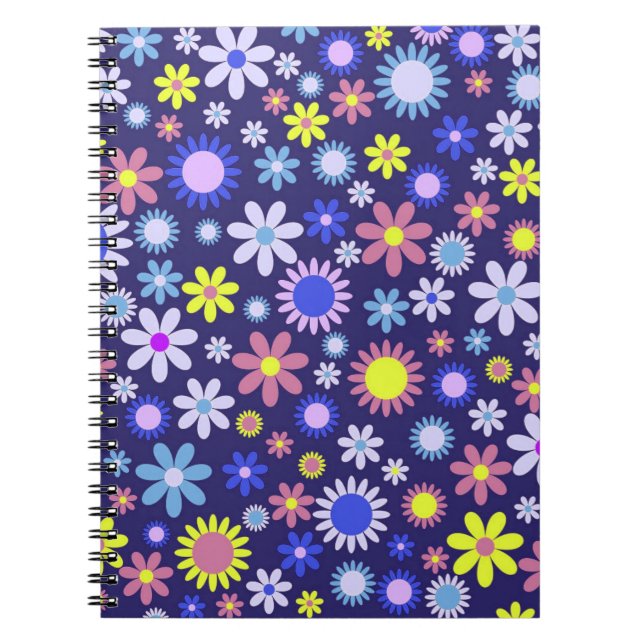 Vintager Pop Art Style Daisy Blume Muster Notizblock (Vorderseite)