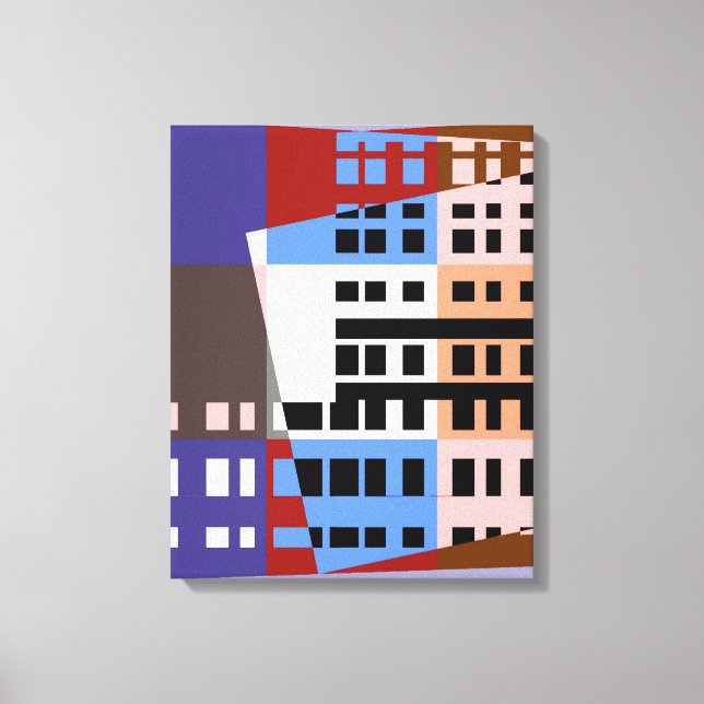 Vintager Pop Kunst  Städtische Leinwand (Vorderseite)