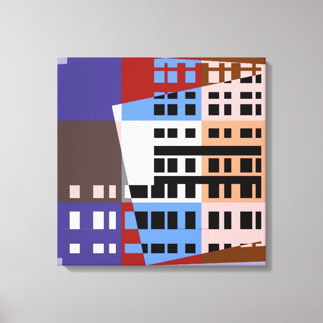 Vintager Pop Kunst  Städtische Leinwand (Vorderseite)