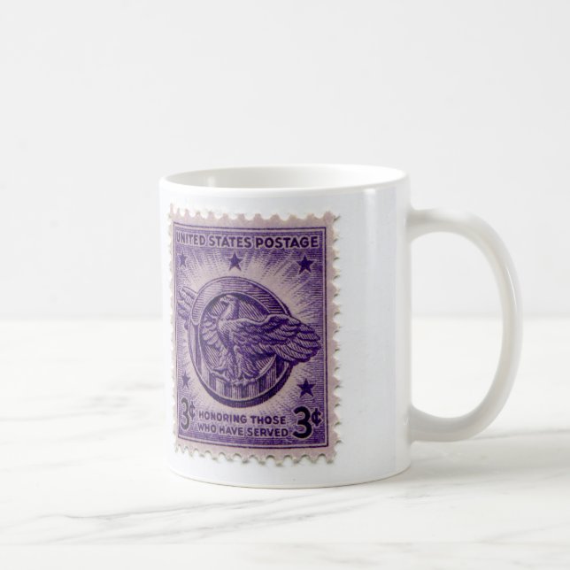 Vintager Porto-Briefmarke-Kaffeebecher Kaffeetasse (Rechts)