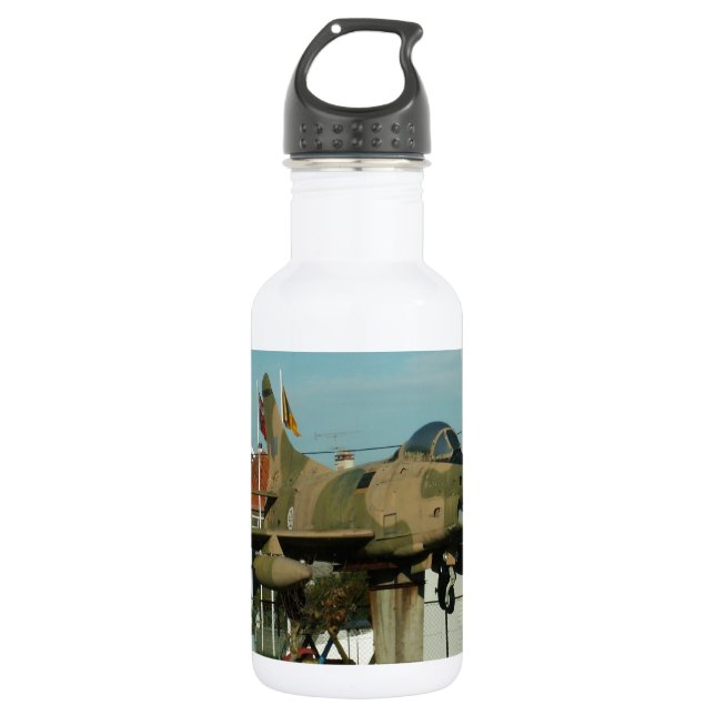 Vintager portugiesischer Kampfjet Edelstahlflasche (Vorderseite)