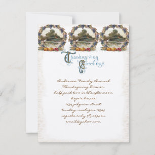 Vintager Post Card Erntedank Türkei Einladungen