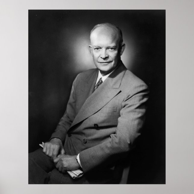 Vintager Präsident Dwight D. Eisenhower Fotograph Poster (Vorne)