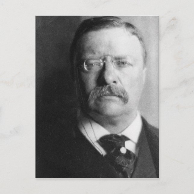 Vintager Präsident Theodore Roosevelt Postkarte (Vorderseite)