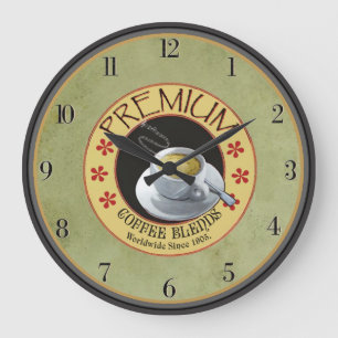Vintager Premium-Kaffee - Küche Große Wanduhr