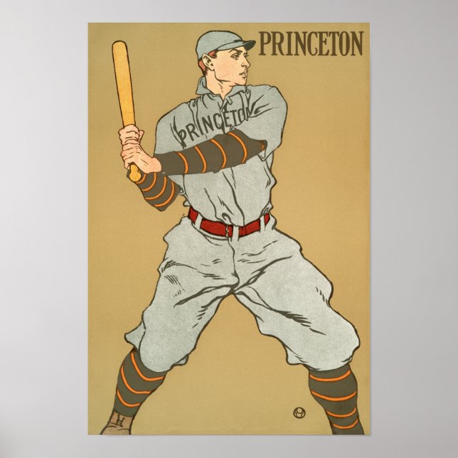 Vintager Princeton Baseball Player von Penfield Poster (Vorne)