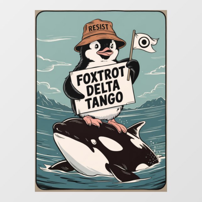 Vintager Protest gegen Penguin-Aktivismus Fensteraufkleber (Blatt)