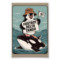 Vintager Protest gegen Penguin-Aktivismus