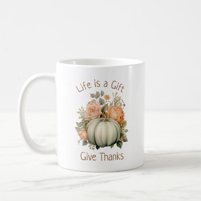 Vintager Pumpkin-Danke Kaffeetasse (Links)