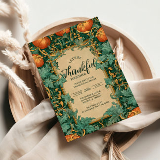 Vintager Pumpkin Erntedank Celebration Einladung