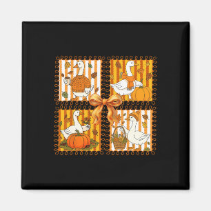 Vintager Pumpkin Latte Albern Gänse Coquette Bow T Magnet