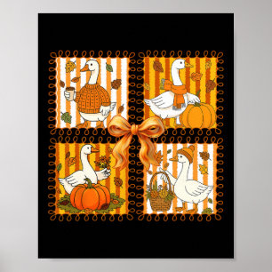 Vintager Pumpkin Latte Albern Gänse Coquette Bow T Poster