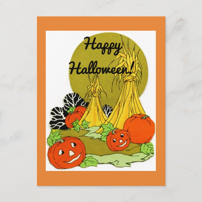 Vintager Pumpkin-Patch Postkarte (Vorderseite)