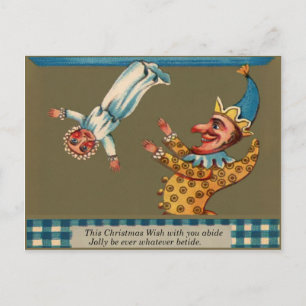 Vintager Punch und Judy Christmas Postkarte