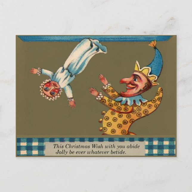Vintager Punch und Judy Christmas Postkarte (Vorderseite)