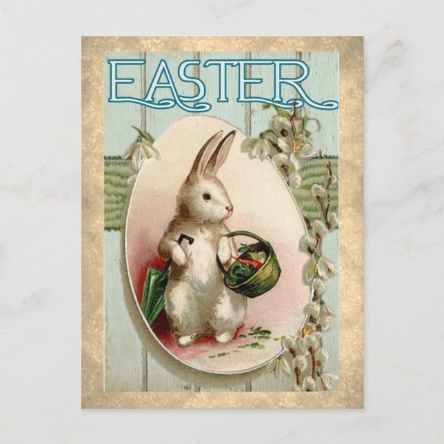 Vintager Rabbit - Osterbilderausstellung Postkarte (Vorderseite)