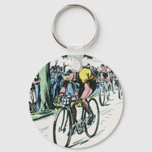 Vintager radfahrendruck schlüsselanhänger