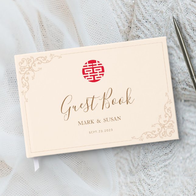 Vintager Rahmen Doppelglückssehen Gästebuch (Von Creator hochgeladen)