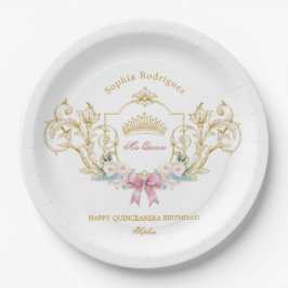 Vintager Rahmen für die Quinceanera-Klasse Pappteller