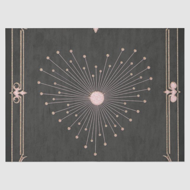 Vintager Rahmen mit aufwändigen Blumendesigns Seidenpapier (Vorderseite)
