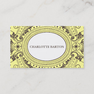 Vintager Rahmen-nennende Karte im Gelb und in