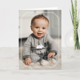 Vintager Rahmen Osterfotokarte - Weiß Dankeskarte