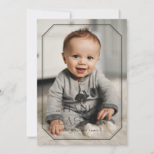 Vintager Rahmen Ostern Fotokarte - Schwarz Save The Date