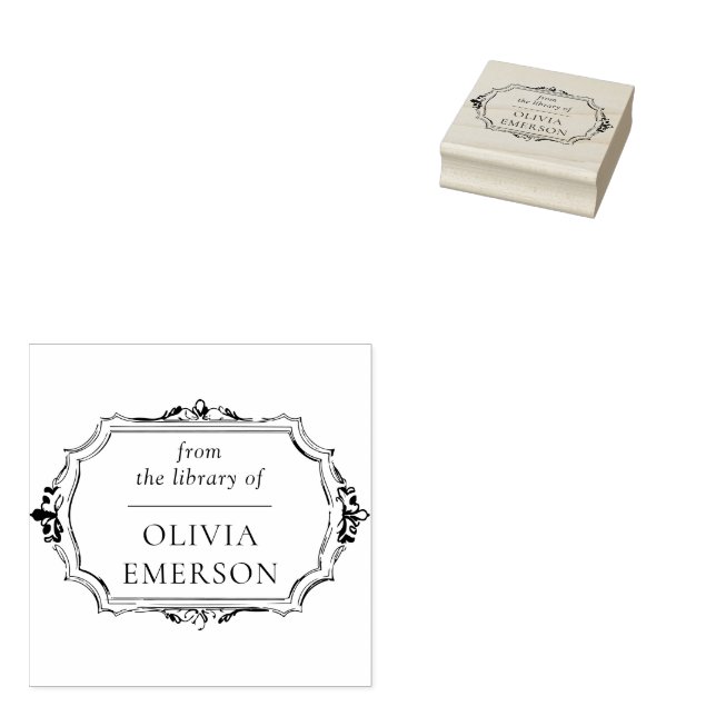 Vintager Rahmen Personalisiert Lehrer Buch Briefma Gummistempel (Stempel)