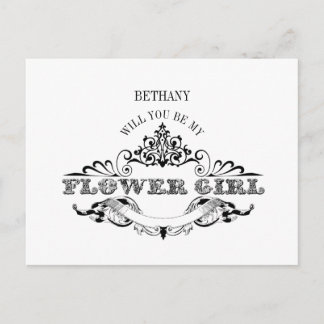 Vintager Rahmen sei meine BlumenGirlkarte Einladungspostkarte