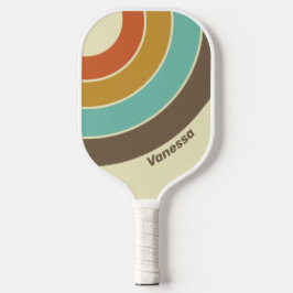 Vintager Rainbow-Circle Streifen mit Namen Pickleball Schläger