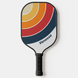 Vintager Rainbow-Circle Streifen mit Namen Pickleball Schläger