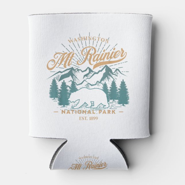 Vintager Rainier Nationalpark Bären Wandern Dosenkühler (Vorderseite)